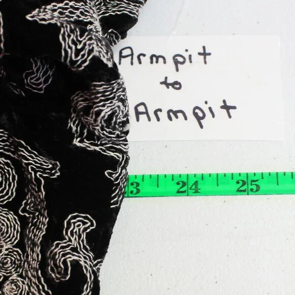 #557B Chico's Black & White Patterned Dress Jacket Size 3 (16) - Picture 8 of 10